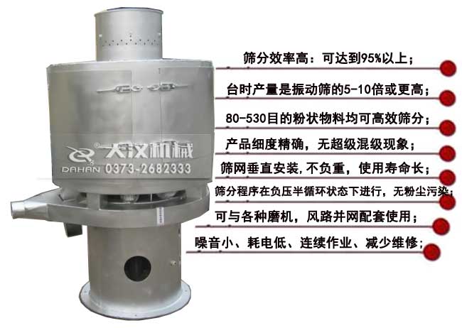 蘇打粉氣流篩的特點 蘇打粉氣流篩的特點